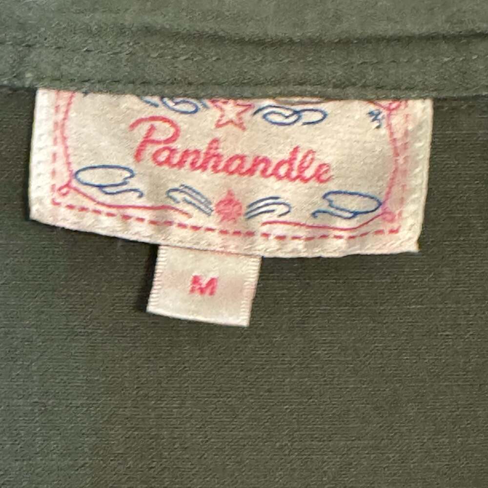 Panhandle Western Shirt Womens M Olive Green Embroidered Aztec Snap Front - Picture 2 of 14